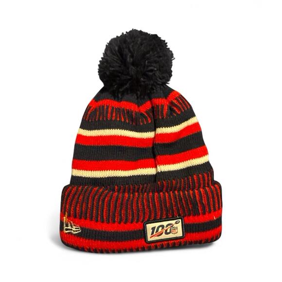 New England Patriots New Era One Time Removable Pom NFL Onfield Beanie Hat - Picture 2 of 4